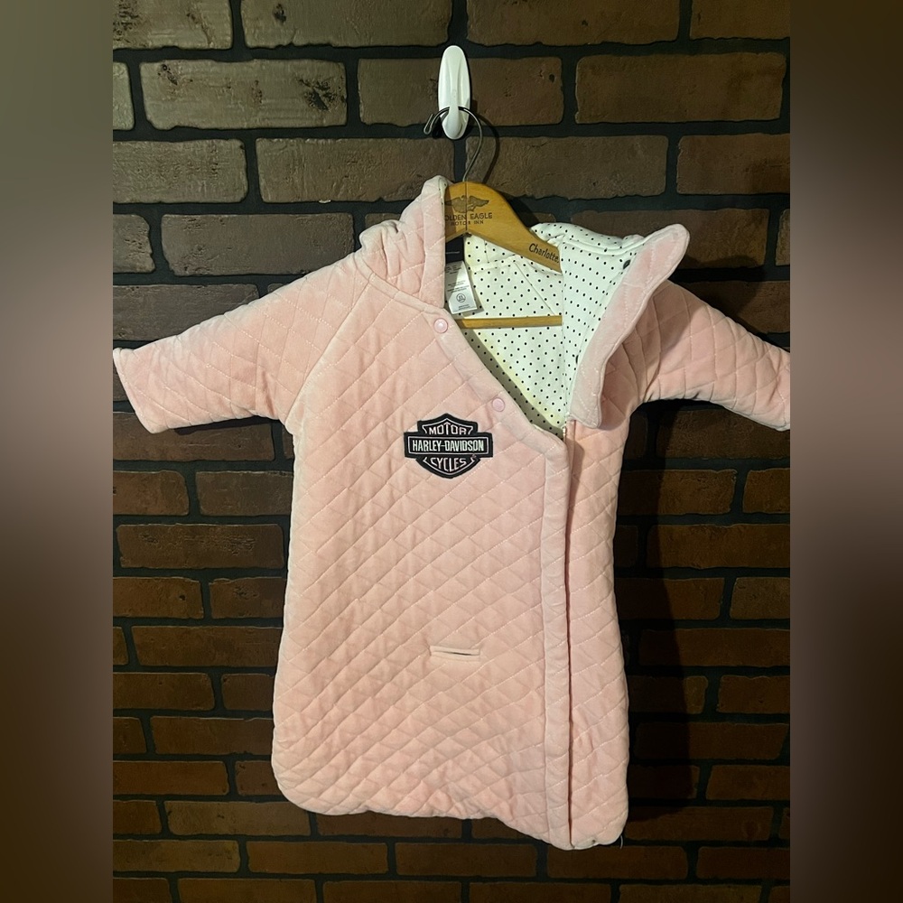Harley Davidson Pink Quilted Baby Wrap up